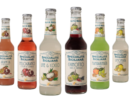 Specialita Siciliana Mandarin & Lime, Lime And Cocount, Lemonade And Ginger, Pomegranate & Elderberry Flowers, Arancia E Melograno, Chinotto Red Current & Blueberry Italian Soft Drink 275ml Each (Pack of 6) Online