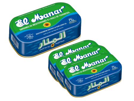 El Manar Mediterranean Sardines In Sunflower Oil 125g Each (Pack of 12) Online