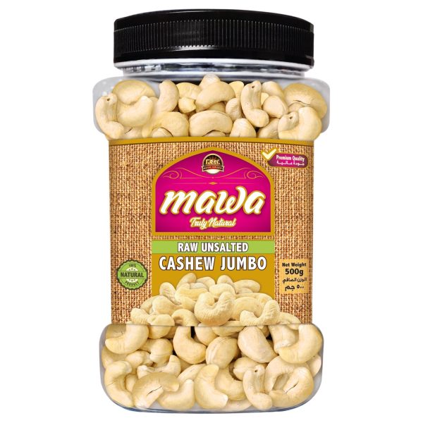 Mawa Raw Unsalted Cashew Jumbo-W240  (Plastic Jar)  500g Online Sale