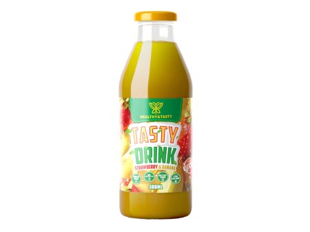 Healthy & Tasty Strawberry & Banana Mix Juice,  Natural, Low Calorie, Keto Friendly, No Added Sugar, Fruit Drink - 10 oz 300 ml Supply