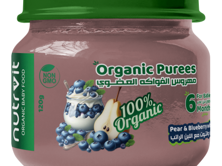 Organic Purees No added Sugar Pear And Blueberry With Curd For Babies From 6 Months 120g Online