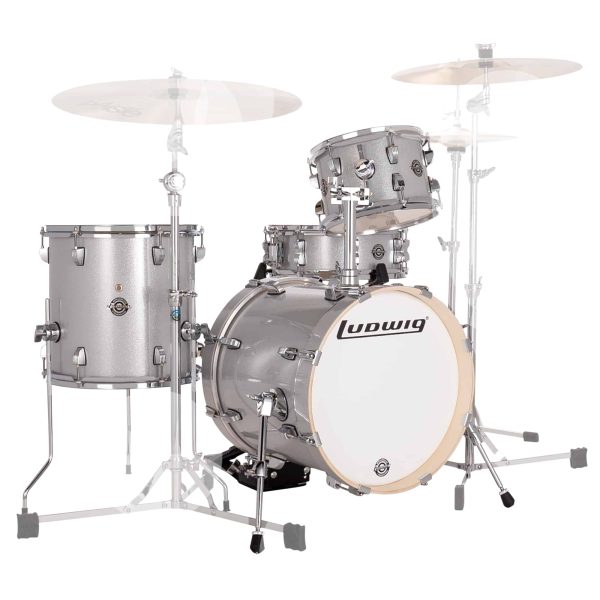 Ludwig Breakbeats 4pc Drum Kit Shell Pack – Silver Sparkle Fashion