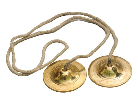 Hand Cymbals With Rope - 2.75 Inches | Brass Jalra  Talam  Tallam  Manjira Taal for Bhajan  180 Gms Approx For Cheap