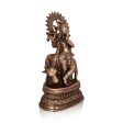 Krishna Murti - 28 x 10 Inches | Copper Oxidised Murti  Cow Krishna Idol  Standing Krishna Statue for Pooja  3.960 Kgs Cheap