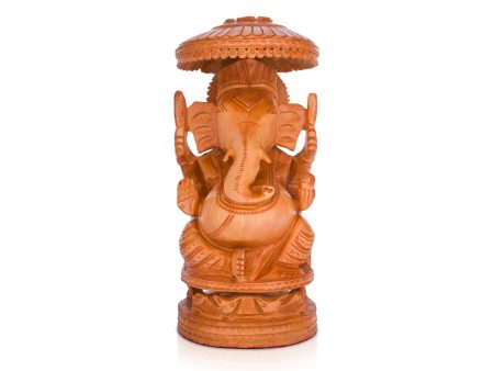 Chatter Ganesh Murti - 12 x 5.5 Inches | Wooden Statue  Ganapati Idol  Vinayagar Statue for Home Decor For Sale