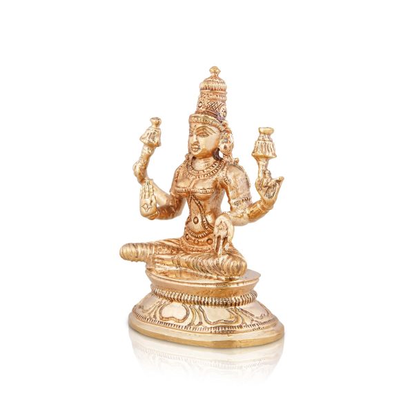 Lakshmi Idol - 3 x 2.25 Inches | Panchaloha Statue  lakshmi murti  Sitting Laxmi Murti for Pooja  215 Gms Approx For Discount