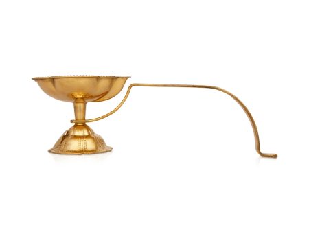 Kapoor Dhani With Handle - 2 x 6 Inches | Camphor Burner  Brass Arti for Pooja  75 Gms Approx For Sale