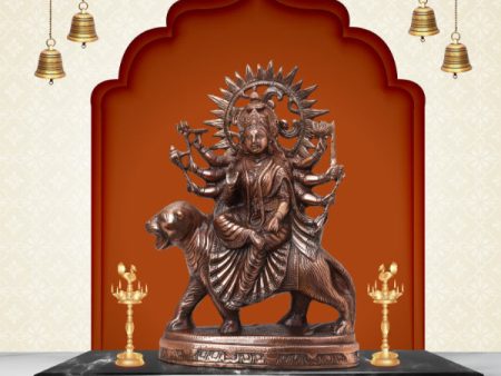 Durga Murti - 18 Inches | Durga Statue  Copper Idol  Durga Maa Idol for Pooja  2.240 Kgs Approx Fashion