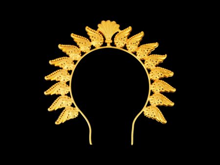 Hair Arch - 4 x 4 Inches | Shankh Design Hair Accessory  Artificial Jewellery  Gold Polish Jewellery for Deity Sale