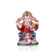 Ganesh Murti - 4 x 3 Inches | Aluminium Vinayagar Statue  Sitting Ganesha Statue  Painted Ganpati Murti for Pooja Online Sale