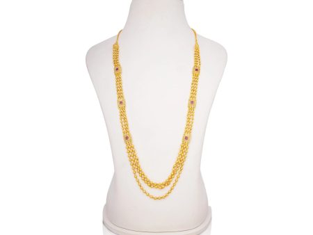 Beads Mala - 10 Inches | Gold Polish Jewellery  3 line Beads Design Fancy Jewellery for Women Sale