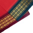 Veshti - 2 Mtrs | 3 Line Rudraksha Border Dhoti  Red Colour Vesti for Men Online