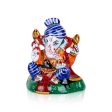 Ganesh Murti - 3 x 4.5 Inches | Painted Ganpati Murti  Sitting Ganpati Idol  Metal Vinayaka Statue for Pooja Online Sale