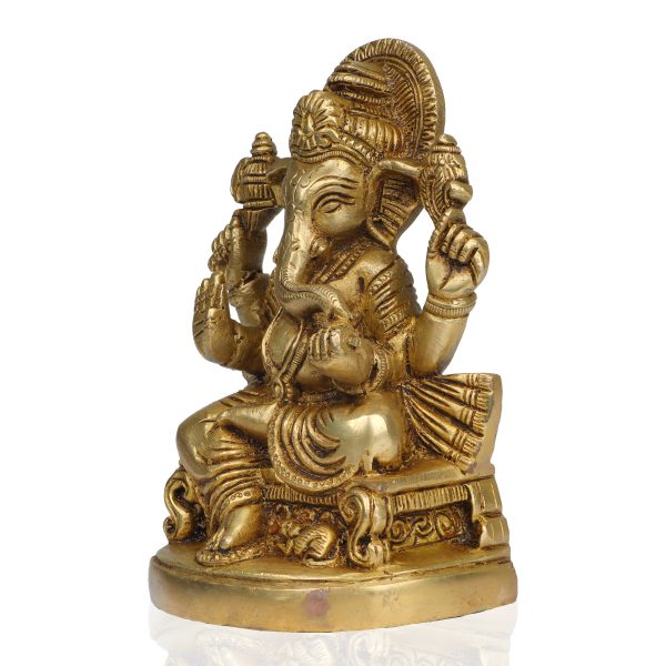 Ganesh Murti - 6 Inches | Antique Brass Statue  Vinayagar Statue  Ganesha Idol for Pooja Discount