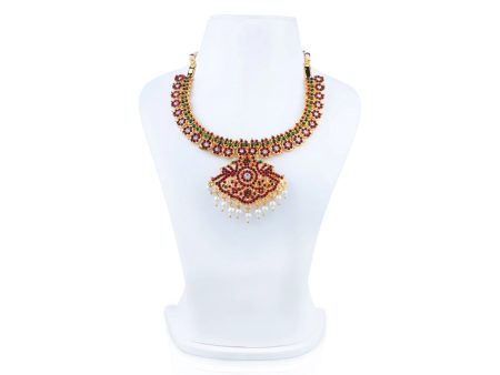 Kemp Necklace - 6.5 Inches | Multicolour Stone Bharatanatyam Jewellery  Bharatanatyam Ornament for Women Online Sale