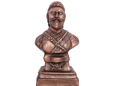 Shivaji Maharaj Statue - 15 x 8 Inches | Copper Oxidised Shivaji Statue  Shivaji Maharaj Murti for Home  1.760 Kgs Online now