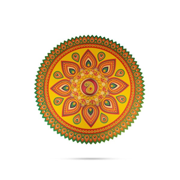 Rangoli Sticker - 15 x 15 Inches | Kolam Sticker  Muggulu Sticker  Readymade Rangoli Sticker for Floor Decor Supply