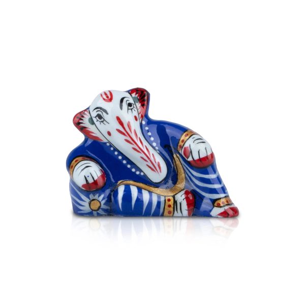 Resting Ganesh Murti - 1 Inch | Painted Vinayagar Statue  Aluminium Ganesha Statue for Pooja For Cheap