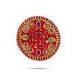 Thali Cover - 3 x 3 Inches | Velvet Pooja Aasan  Embroidery Design Puja Thali Cover for Pooja Online