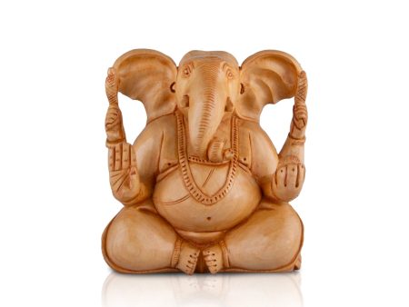 Big Ear Ganesh Murti - 3 x 3 Inches | Ganapati Idol  Wooden Statue  Vinayagar Statue for Home Decor Supply