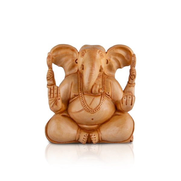 Big Ear Ganesh Murti - 3 x 3 Inches | Ganapati Idol  Wooden Statue  Vinayagar Statue for Home Decor Supply