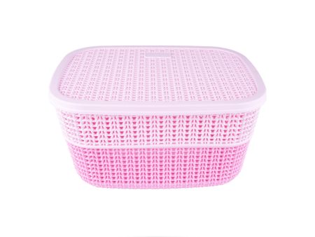 Kitchen Basket With Lid - 6 x 11 Inches | Rectangle Shape Storage Basket  Plastic Basket for Home Online now