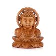 Buddha Bust Statue With Base - 4 x 4 Inches | Wooden Statue  Buddha Idol  Buddha Murti for Pooja on Sale