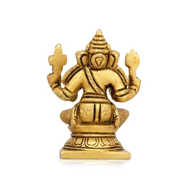 Ganesh Murti - 2 x 4 Inches | Antique Brass Idol  Sitting Ganpati Murti for Pooja  250 Gms Approx Online Hot Sale