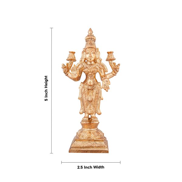 Lakshmi Idol - 5 x 2.5 Inches | Panchaloha Statue  Standing Laxmi Idol for Pooja  345 Gms Approx on Sale