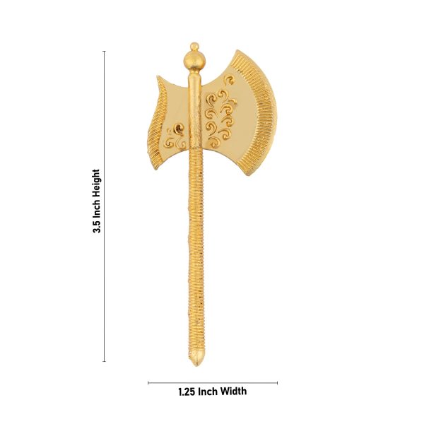 Axe - 3.5 x 1.25 Inches | Swamy Alangaram  Gold Polish Astra  Gold Polish Axe for Deity Hot on Sale