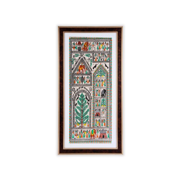 Pattachitra Painting Frame - 22 x 12 Inches | Tribal Design Patachitra Painting  Hand Painted Frame for Home Online now