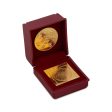 Lakshmi Coin With Lakshmi Chakra Box - 3 x 2 Inches | Gold Polish Laxmi Coin And Laxmi Chakra Box for Pooja Supply