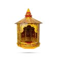 Ganpati Decoration Mandir - 7 x 6.5 Inches | Suvarna Makhar Design Paper Mandir  Eco Friendly Mandir Decoration For Discount