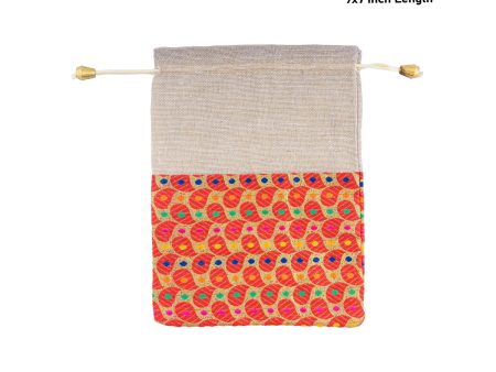 Thamboolam Bag Set - 9 x 7 Inches | 5 Pcs  Brocade & Jute Material Potli Bag  Tambula Bag for Wedding  Assorted Colour Discount