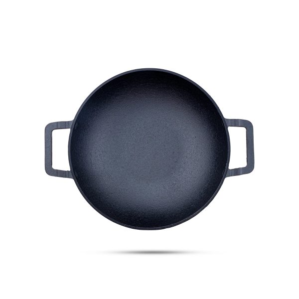 Casting Iron Kadai With Lid - 3.5 x 10.5 Inches | Kadhai  Cast Iron Cookware for Home  3.380 Kgs Approx Sale