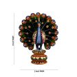 Chatter Peacock Statue - 3 x 3 Inches | Painted Peacock Idol  Wooden Statue for Home Decor Fashion