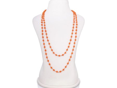 Orange Coral Mala | 6 mm  108 Beads Coral Beads Mala  Copper Kambi Orange Coral Jewellery for Meditation on Sale