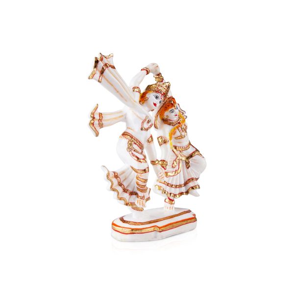 Dancing Radha Krishna Murti - 9 x 7.5 Inches | Resin Statue  Painted Radha Krishna Idol for Pooja Fashion