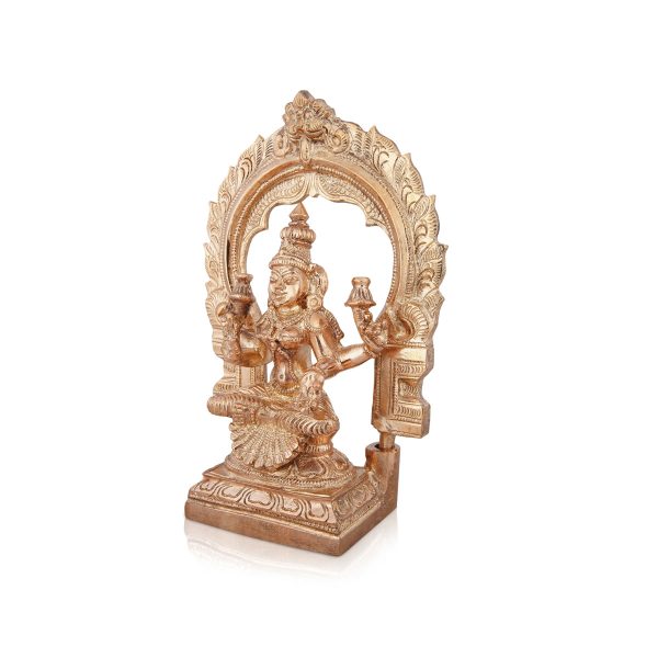 Laxmi Murti With Arch - 6 x 4.5 Inches | Panchaloha Statue  Lakshmi Idol for Pooja  700 Gms Approx For Sale