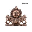 Sun Wall Hanging With 7 Horses - 7 x 8 Inches | Copper Oxidised Sun Face Wall Hanging  Sun Wall Decor Fashion