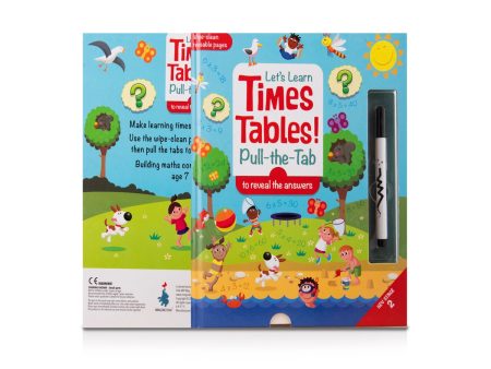 Lets Learn Times Tables Pull The Tab - To Reveal The Answers - English | Wipe Clean Reusable Pages  Childrens Activity Book Online now