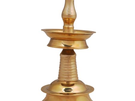 Kerala Vilakku - 6 Inches 255 Gms | 5 Face Nilavilakku  Brass Kerala Lamp for Pooja Fashion