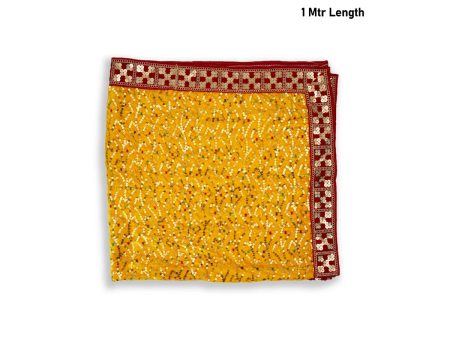 Mata Chunri - 1 Mtr | Chunri Shawl  Velvet With Jari Design Mata Chunari for Deity Cheap