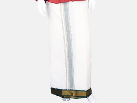 Veshti - 10 x 6 Yards | 7 Kan Mayilkan Dhoti  Half White Colour Vesti for Men Discount