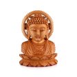 Buddha Bust Statue With Base - 6 x 5.5 Inches | Wooden Statue  Buddha Idol  Buddha Murti for Pooja Discount