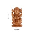 Ganesh Murti - 8 x 4.5 Inches | Vinayagar Statue  Wooden Statue  Flat Ganpati Statue for Pooja Online