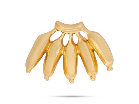 Artificial Banana - 3 x 4 Inches | Metal Gold Polish Artificial Fruit for Home Decor For Sale