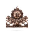 Sun Wall Hanging With 7 Horses - 7 x 8 Inches | Copper Oxidised Sun Face Wall Hanging  Sun Wall Decor Fashion