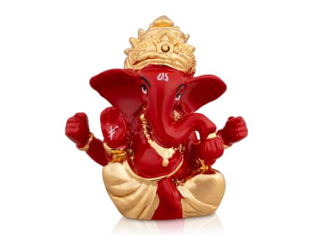 Ganesh Murti - 2 x 1.75 Inches | Metal Gold Polish Ganpati Idol  Sitting Vinayaka Statue for Pooja Online now