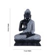 Buddha Statue Sitting On Flower Base - 10 x 7 Inches | Marble Murti  Black Stone Polish Buddha Murti for Pooja Online Sale